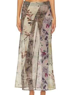 Jaded London Panelled Print Maxi Skirt Brand